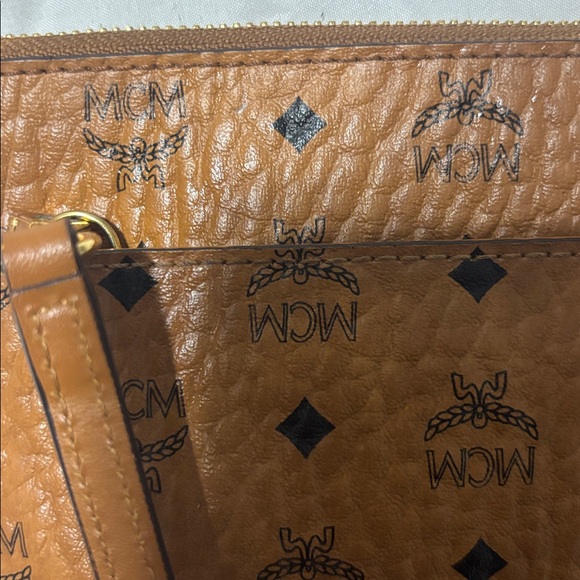 MCM Cognac Leather Logo Bag - Picture 10 of 17